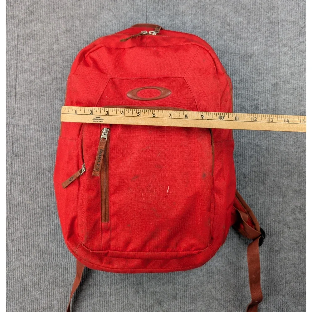 Oakley Works Backpack Vintage Ripstop Utility Pockets Y2K Software Red Thrash